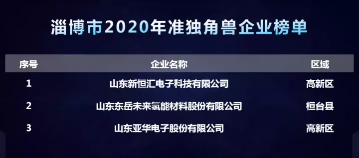 淄博瞪羚企業(yè)、獨角獸企業(yè)榜單公布，新恒匯列準獨角獸企業(yè)榜單之首！